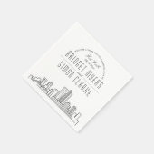 Fort Worth Deco Skyline | Weddenschap Napkins Servet (Hoek)