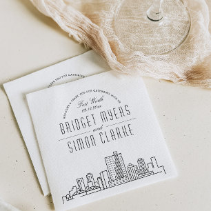 Fort Worth Deco Skyline   Weddenschap Napkins Servet