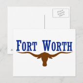 Fort Worth Flag Briefkaart (Voorkant / Achterkant)