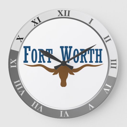 Fort Worth flag Large Clock Grote Klok (Voorkant)