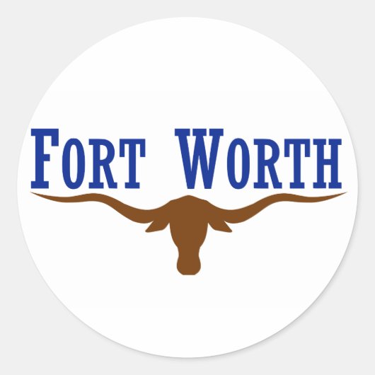 Fort Worth Flag Ronde Sticker (Voorkant)