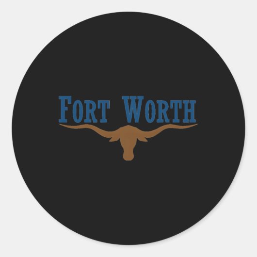Fort Worth Fort Worth Stadsvlag Ronde Sticker (Voorkant)