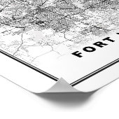 Fort Worth-kaart Poster (Hoek)