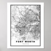 Fort Worth-kaart Poster (Voorkant)