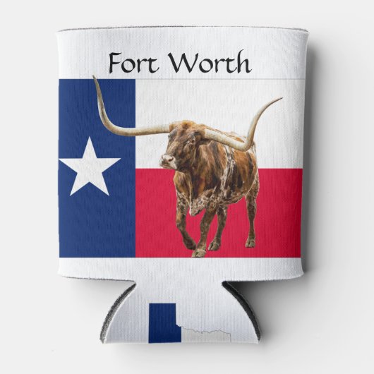 Fort Worth Longhorns & Flag Koelbox Blikjeskoeler (Voorkant)