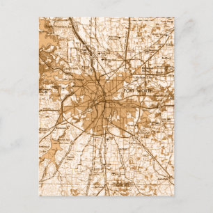 Fort worth  map briefkaart