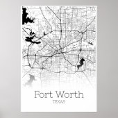Fort Worth Map - Texas - City Map Poster (Voorkant)