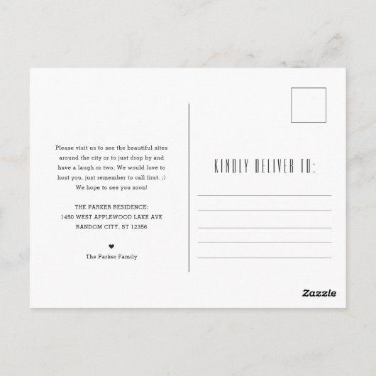 Fort Worth Modern Deco Skyline | Adres wijzigen Briefkaart (Achterkant)