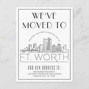 Fort Worth Modern Deco Skyline   Adres wijzigen Briefkaart