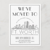 Fort Worth Modern Deco Skyline | Adres wijzigen Briefkaart (Voorkant)