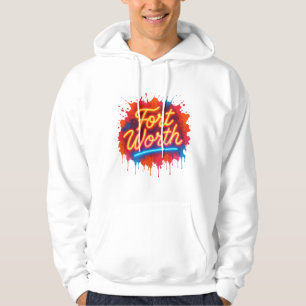 Fort Worth neon street-art spatontwerp Hoodie