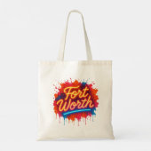 Fort Worth neon street-art spatontwerp Tote Bag (Achterkant)