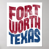 Fort Worth Poster Texas Typografie (Voorkant)