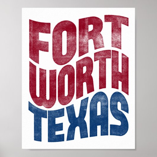 Fort Worth Poster Texas Typografie (Voorkant)