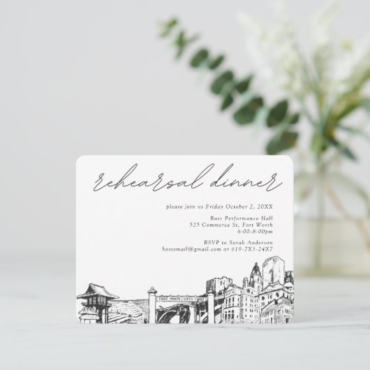 Fort Worth repetitie diner uitnodigen behuizing Ka Informatiekaartje (Staand voorkant)