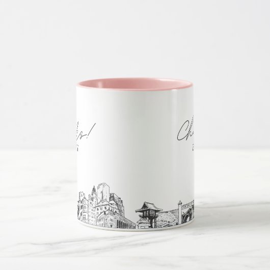 Fort Worth Skyline gepersonaliseerde bruiloft koff Mok (Midden)