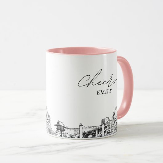 Fort Worth Skyline gepersonaliseerde bruiloft koff Mok (Voorkant rechts)