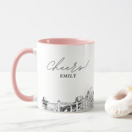 Fort Worth Skyline gepersonaliseerde bruiloft koff Mok