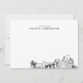 Fort Worth Skyline schets gepersonaliseerde notiti Notitiekaartje (Voorkant)