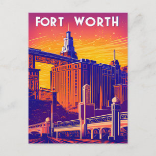 Fort Worth, Stad in Levendige Kleuren, Reizen Briefkaart