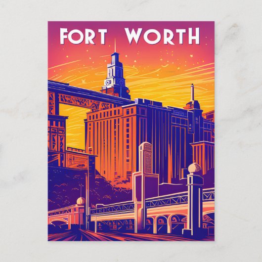 Fort Worth, Stad in levendige kleuren, Reizen Briefkaart (Voorkant)