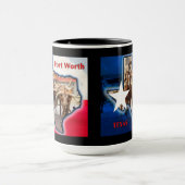 Fort Worth Stock Yards Texas Graphic op zwart, Mok (Midden)