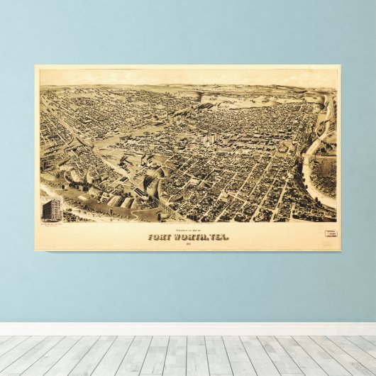 Fort Worth, Texas (1891) Canvas Afdruk (Insitu (Houten vloer))