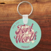 Fort Worth Texas accessoire cadeau Sleutelhanger (Voorkant)
