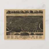 Fort Worth, Texas Birds Eye Uitzicht 1886 Briefkaart (Voorkant)