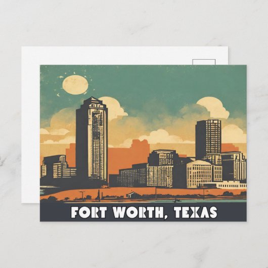 Fort Worth, Texas Briefkaart (Voorkant / Achterkant)