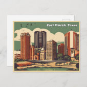 Fort Worth Texas Briefkaart (Voorkant / Achterkant)