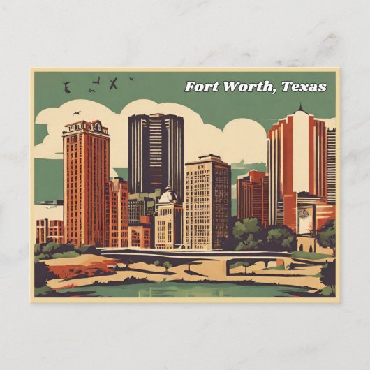 Fort Worth Texas Briefkaart (Voorkant)