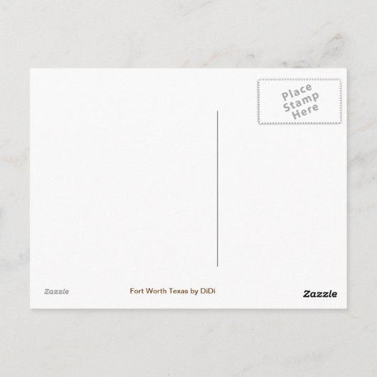 Fort Worth, Texas Briefkaart (Achterkant)