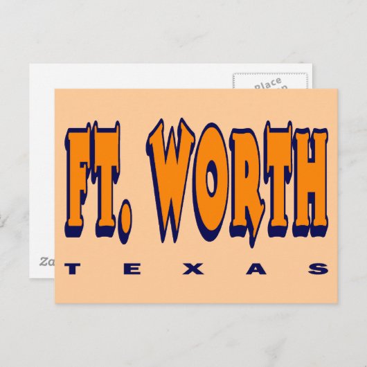 FORT WORTH, TEXAS BRIEFKAART (Voorkant / Achterkant)