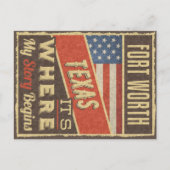 Fort Worth Texas Briefkaart (Voorkant)