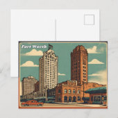 Fort Worth Texas Briefkaart (Voorkant / Achterkant)