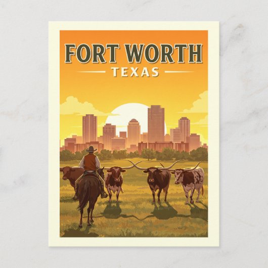  Fort Worth, Texas Briefkaart (Voorkant)