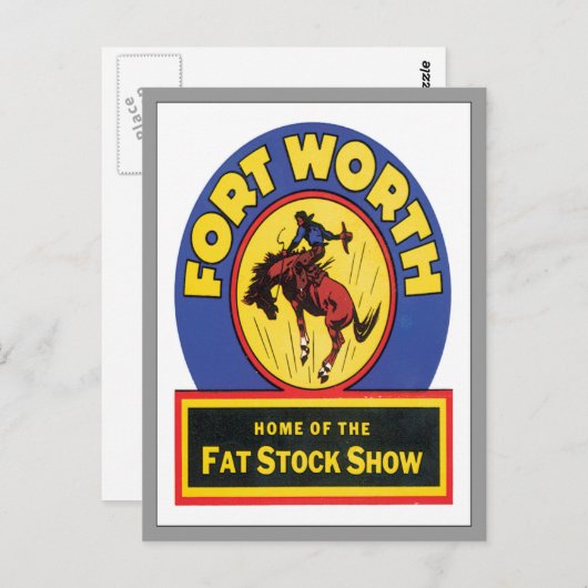 Fort Worth, Texas Briefkaart (Voorkant / Achterkant)