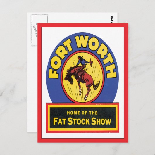 Fort Worth, Texas Briefkaart (Voorkant / Achterkant)