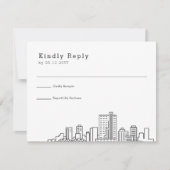 Fort Worth, Texas bruiloft | Gestileerde Skyline R RSVP Kaartje (Voorkant)