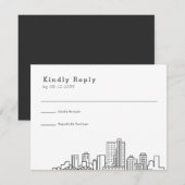 Fort Worth, Texas bruiloft | Gestileerde Skyline R RSVP Kaartje (Voorkant / Achterkant)