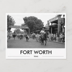 Fort Worth Texas Cadeau Veeveiling Zwart & Wit Briefkaart