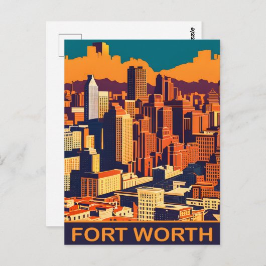 Fort Worth, Texas, City Skyline, Reizen Briefkaart (Voorkant / Achterkant)