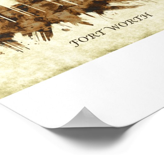 Fort Worth Texas Cityscape Poster (Hoek)