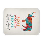 Fort Worth Texas Colorful Longhorn Magneet (Horizontaal)