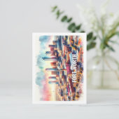 Fort Worth Texas Famous Travel Places waterverf Briefkaart (Staand voorkant)
