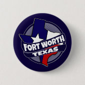 Fort Worth Texas flag burst button (Voorkant)