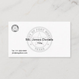 Fort Worth Texas Great Seal Visitekaartje