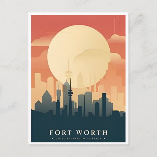  Fort Worth Texas Groeten van Briefkaart (Voorkant)