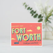  Fort Worth Texas Groeten van Briefkaart (Staand voorkant)